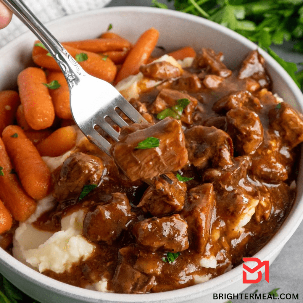 Delight your senses with a visual feast – succulent Beef Tips and Gravy, a culinary masterpiece crafted for both stove top and crock pot perfection. Savory, tender, and ready to elevate your dining experience!