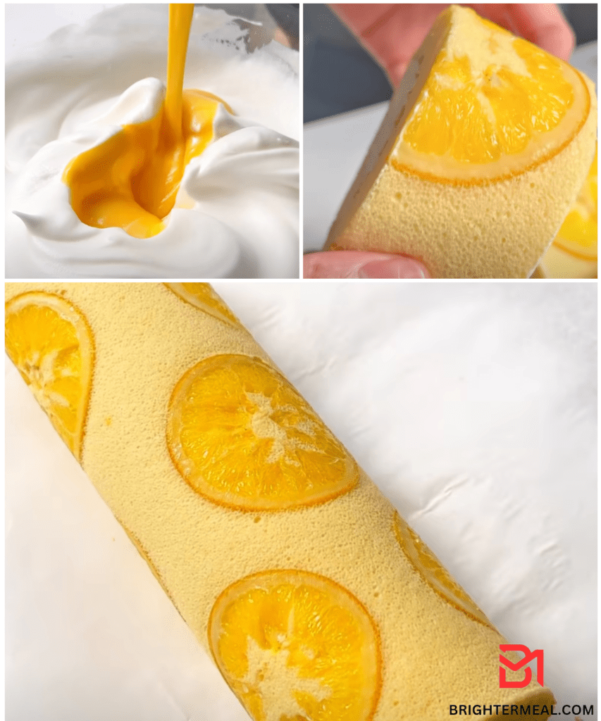 Delicious homemade Orange Cake Roll with zesty orange cream filling - a perfect dessert for any occasion.