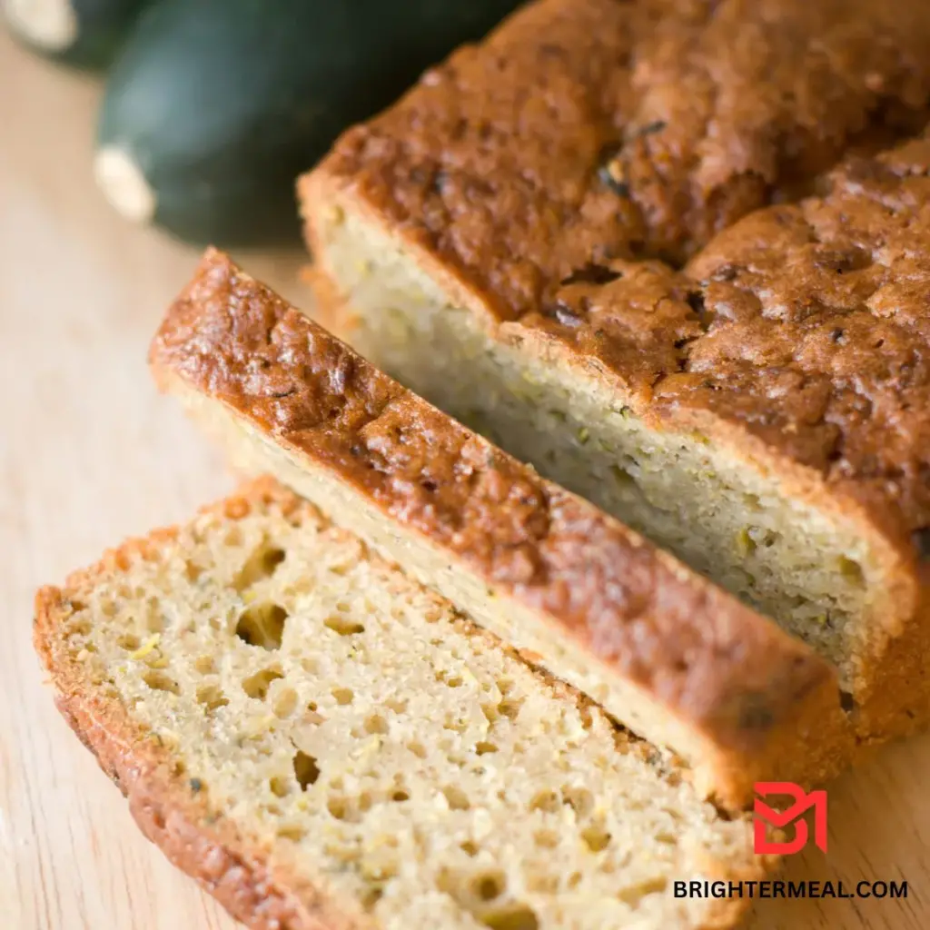 Freshly baked zucchini bread loaves cooling on a wire rack